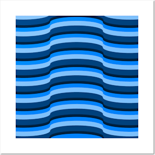 Op Art Bright Blue Posters and Art